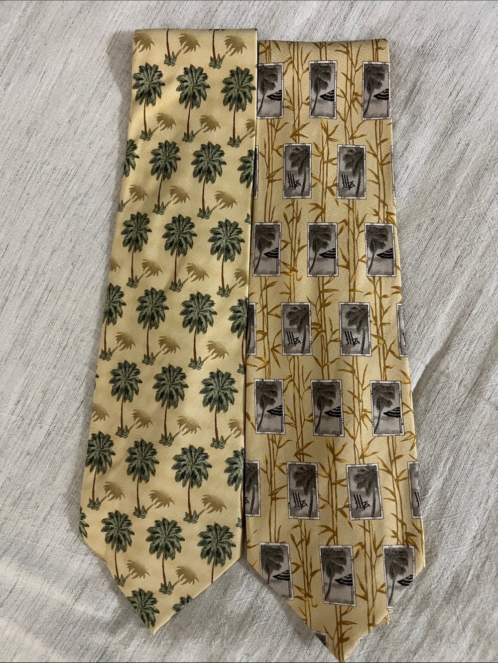 Tommy Bahama | Pair of All-Silk Men's Neckties | Classic & Collectible | Yellow